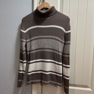 Liz & Co. Women’s striped long sleeve turtleneck sweater, size 1X